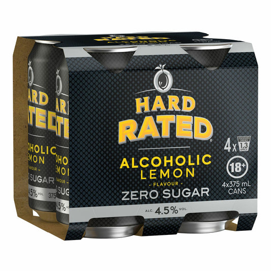 Hard Rated Zero Sugar Alcoholic Lemon Can 375mL