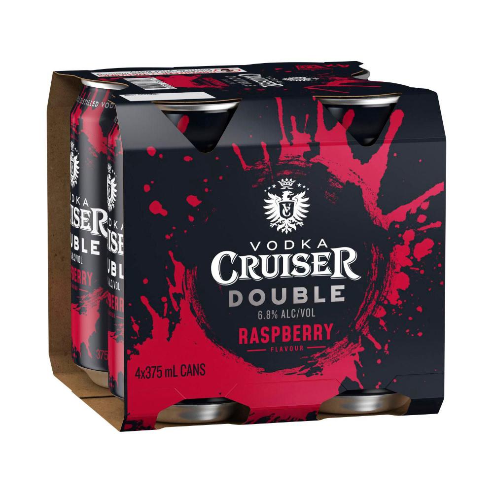 Vodka Cruiser Double Raspberry Can 375mL 4 Pack