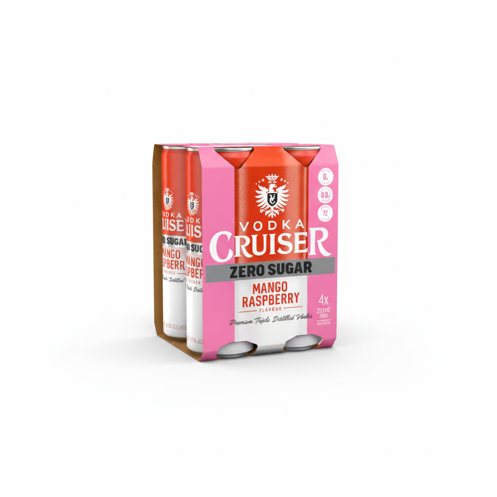 Vodka Cruiser Zero Sugar Mango Raspberry 4 Pack