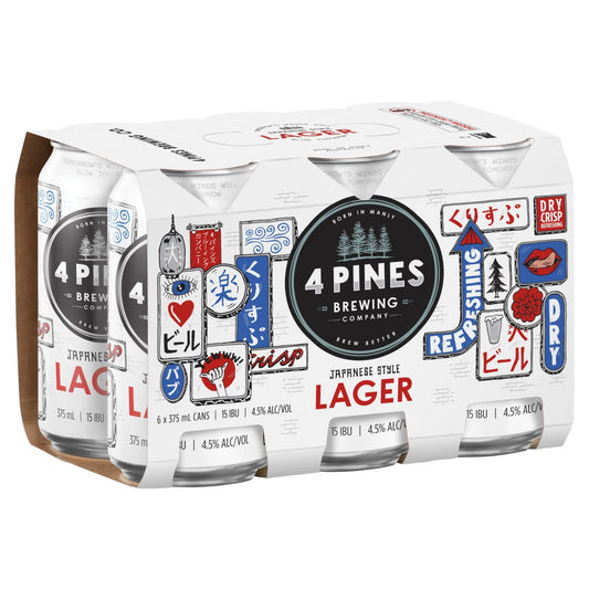 4 Pines Japanese Style Lager Can 375mL