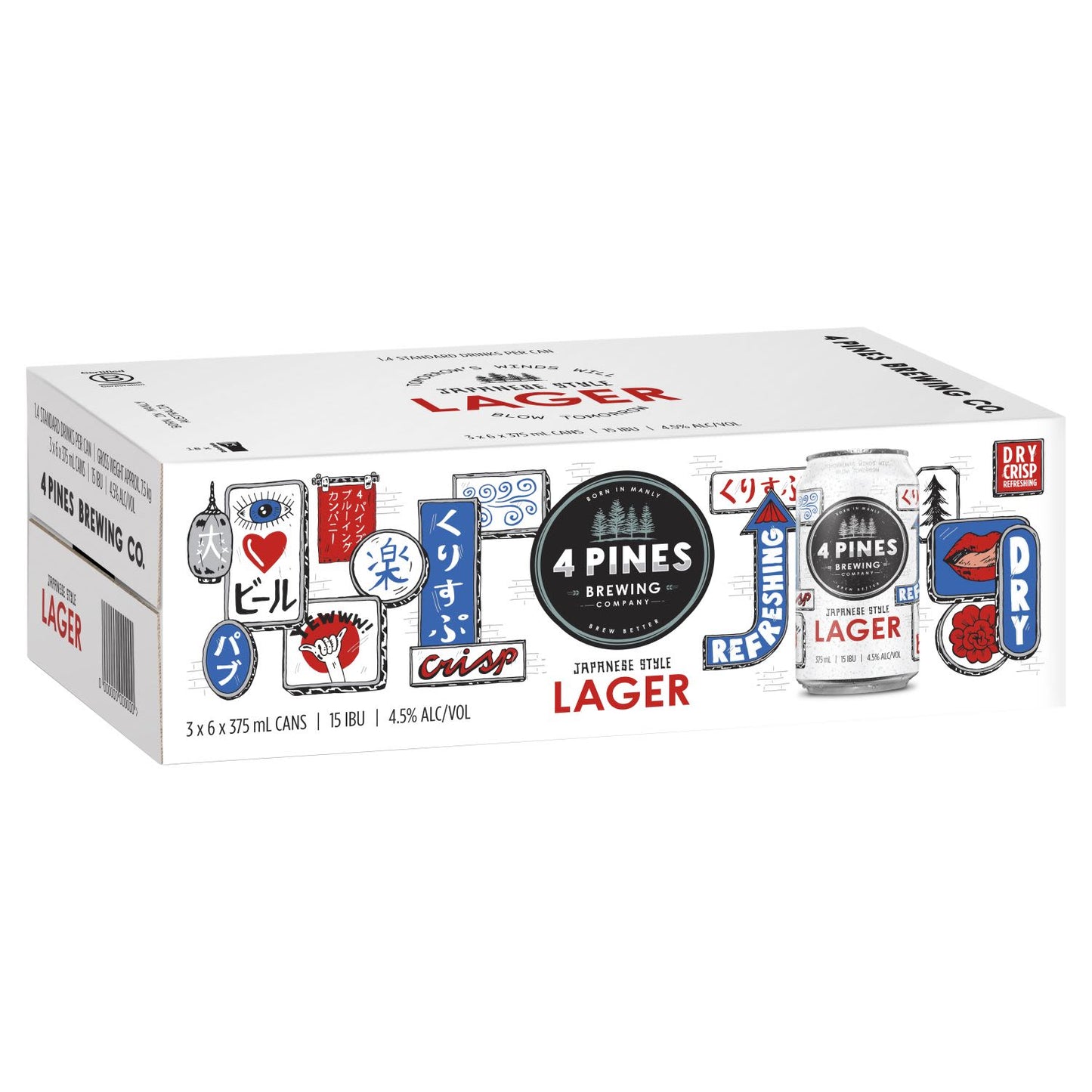 4 Pines Japanese Style Lager Can 375mL