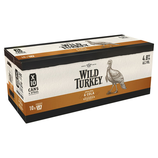 Wild Turkey & Cola Can 375mL 10 Pack