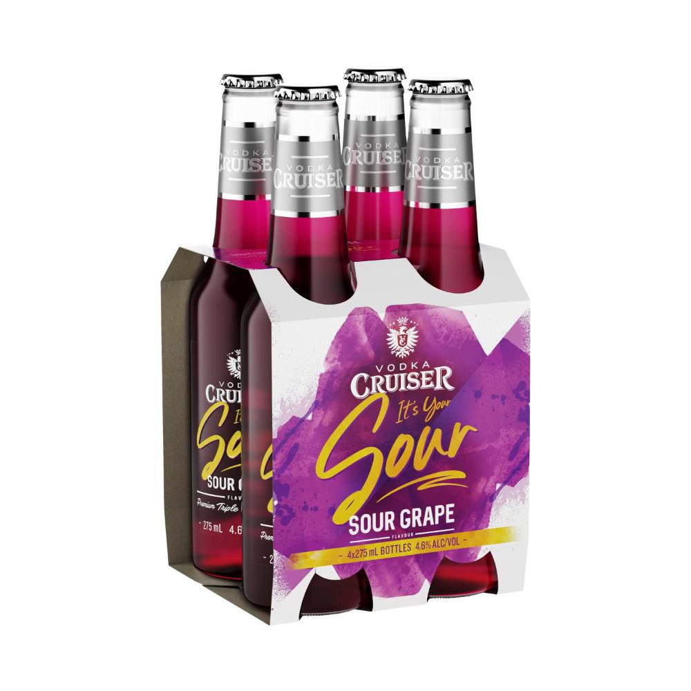 Vodka Cruiser Sour Grape 275mL 4 Pack