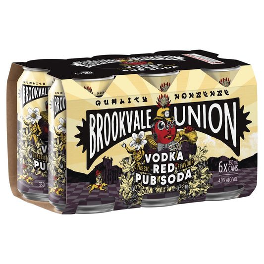 Brookvale Union Vodka Red Pub Soda Can 330mL 6 Pack