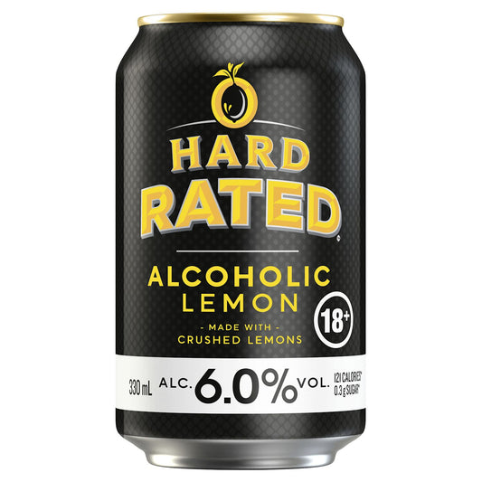 Hard Rated Alcoholic Lemon 6% Can 330mL