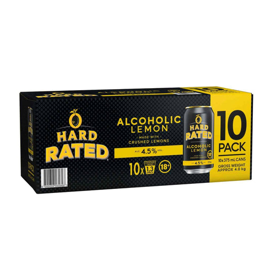 Hard Rated Alcoholic Lemon Can 375mL 10Pack