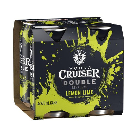 Vodka Cruiser Double Lemon Lime Can 375mL 4 Pack