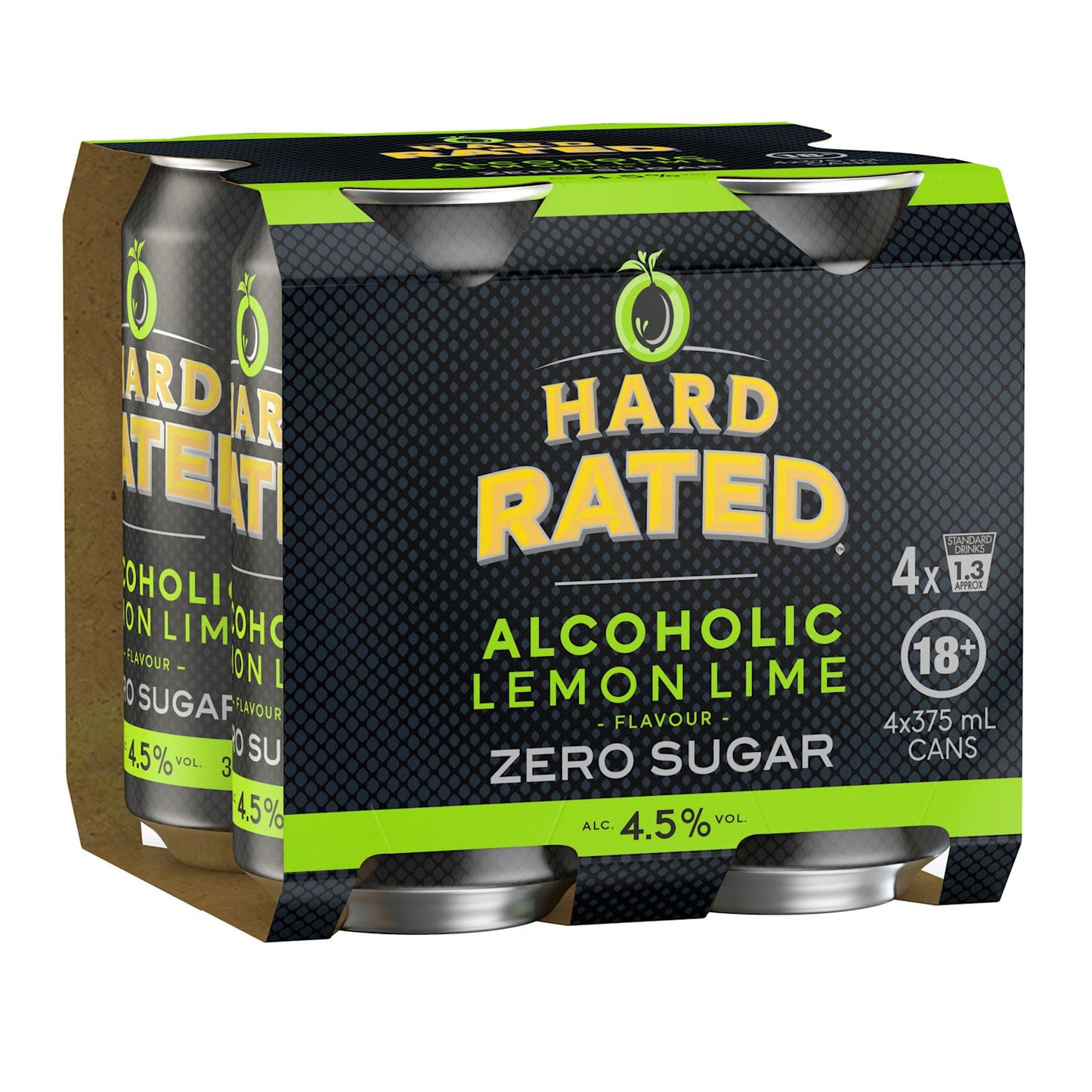 Hard Rated Zero Sugar Zesty Lemon Lime Can 375mL