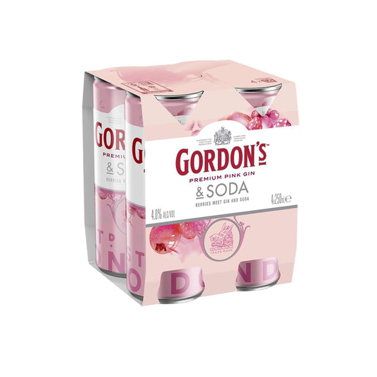 Gordon's Pink Gin & Soda Can 250mL 4 Pack