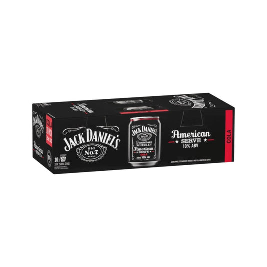Jack Daniel's &amp; Cola American Serve Can 250mL 10 Pack
