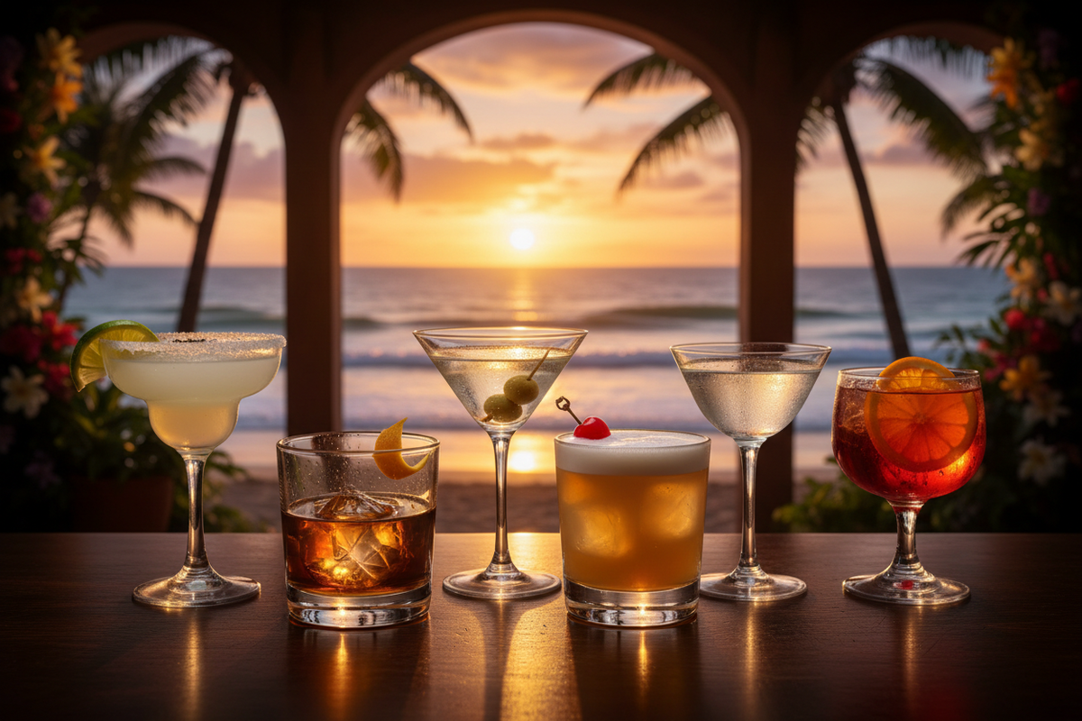 Classic Cocktails Beach Bar Scene