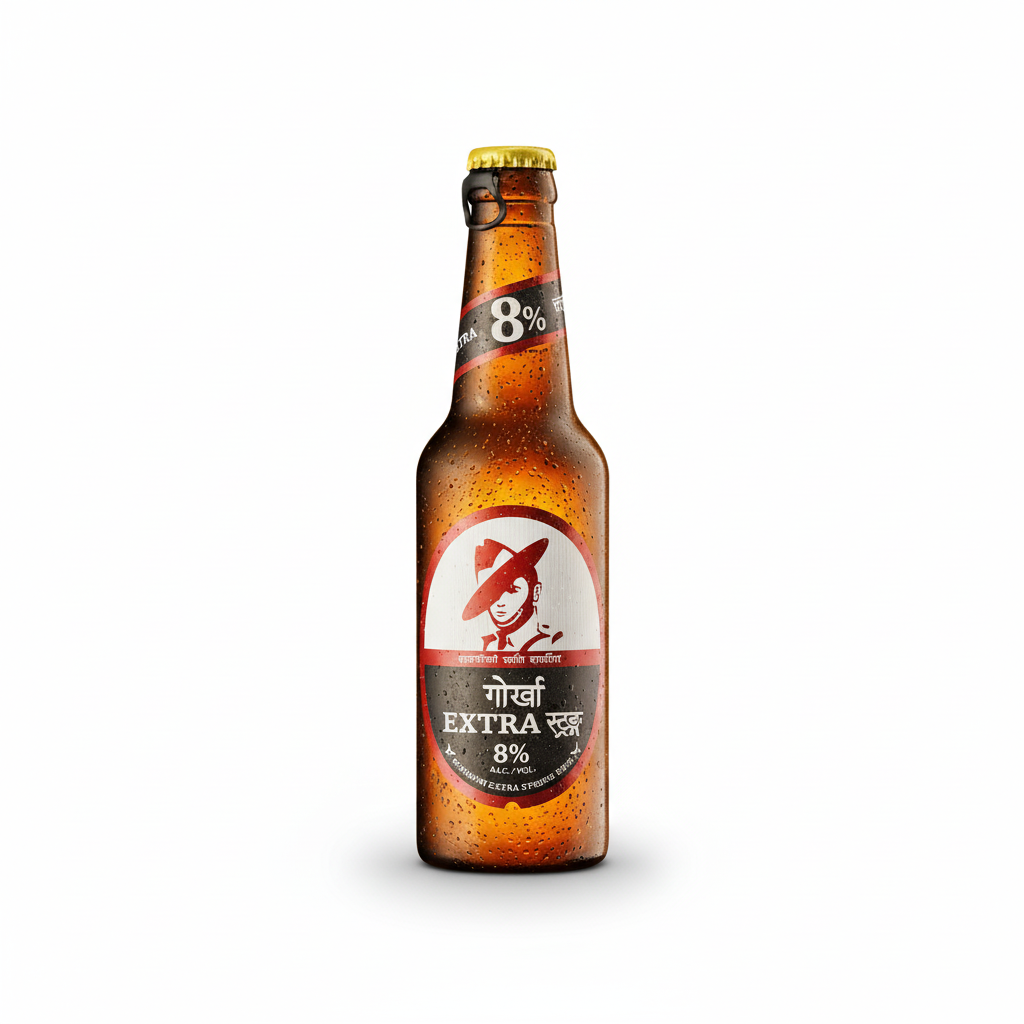 Gorkha Extra Strong 8% Beer Bottle