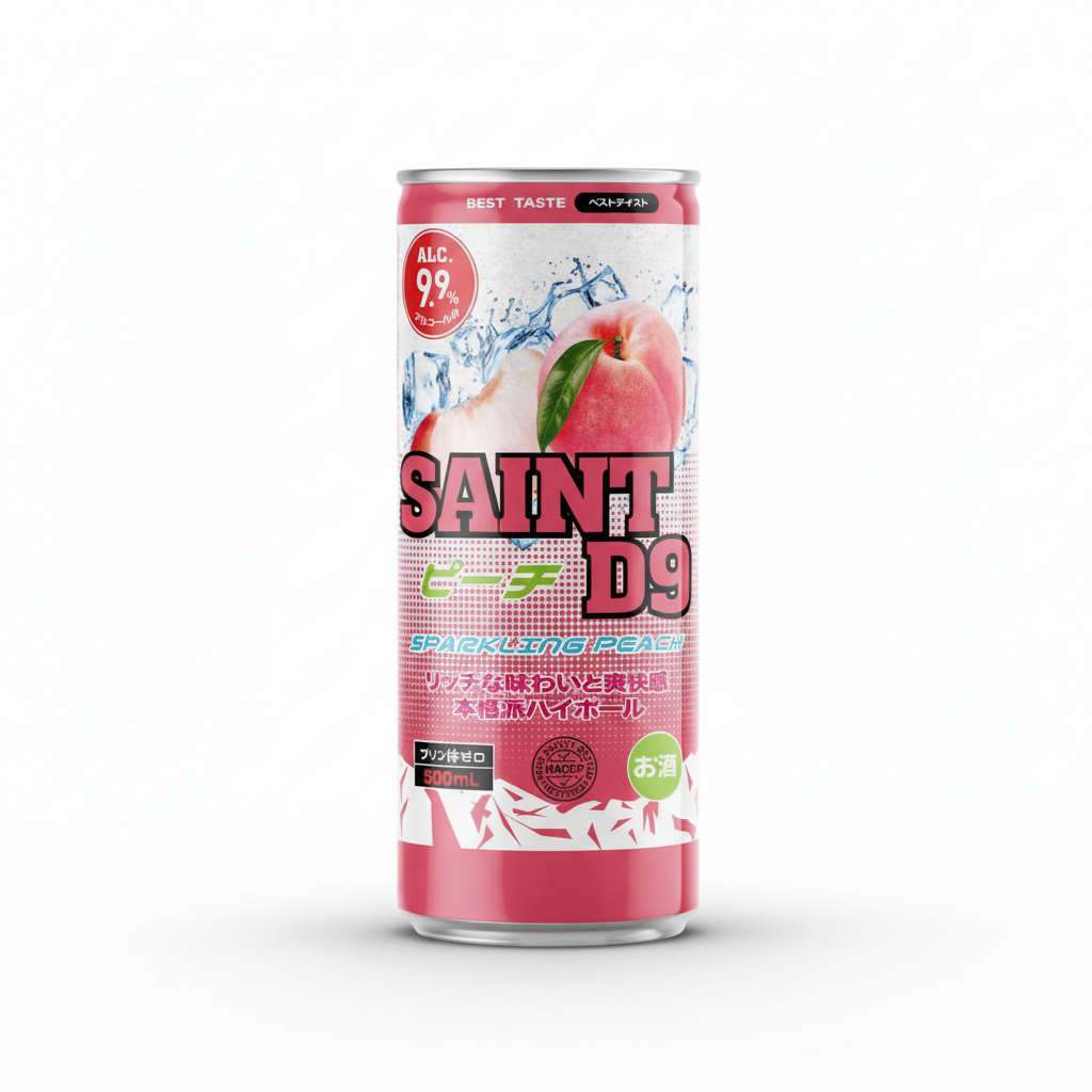 Saint D9 Peach 500mL can