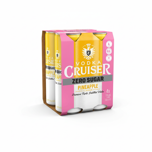 Vodka Cruiser Zero Sugar Pineapple 4 Pack