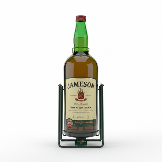 Jameson Irish Whiskey Cradle bottle with stand