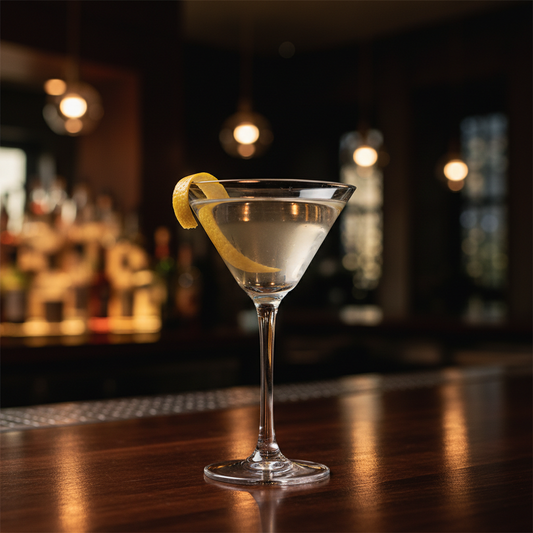 Martini with Lemon Twist - Square