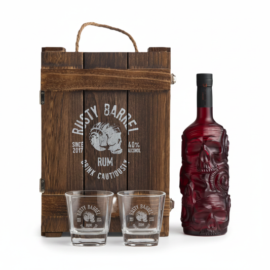 Rusty Barrel Spiced Rum Limited Edition Crate Gift Pack
