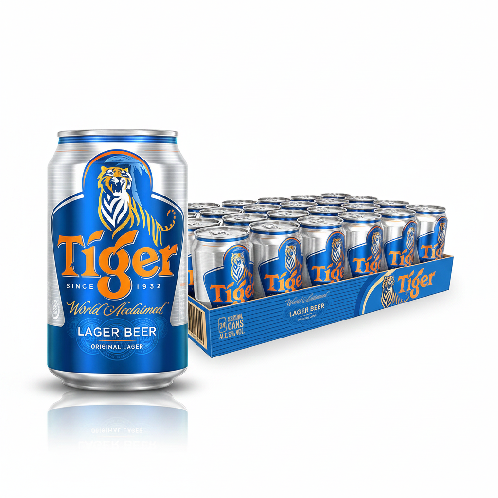 Tiger Lager Can 330mL - Can and Carton
